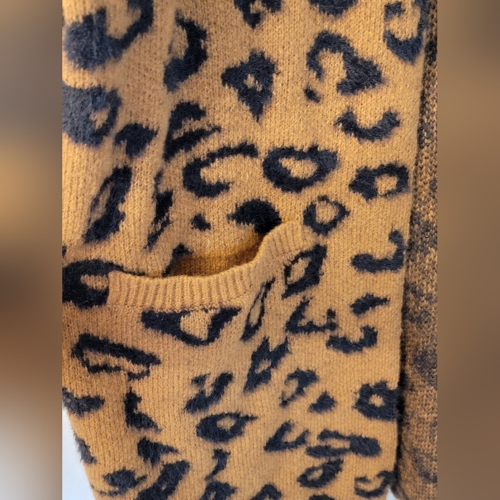 NWT Knox Rose Trendy Fall Animal Print Cardigan/Jacket Size S - Picture 4 of 8